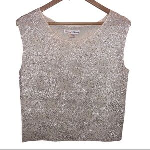 White Satin Top with Sequins
